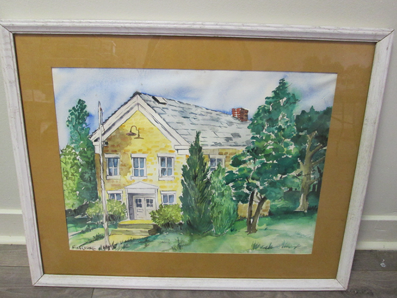 Painting of Greenwood school- front